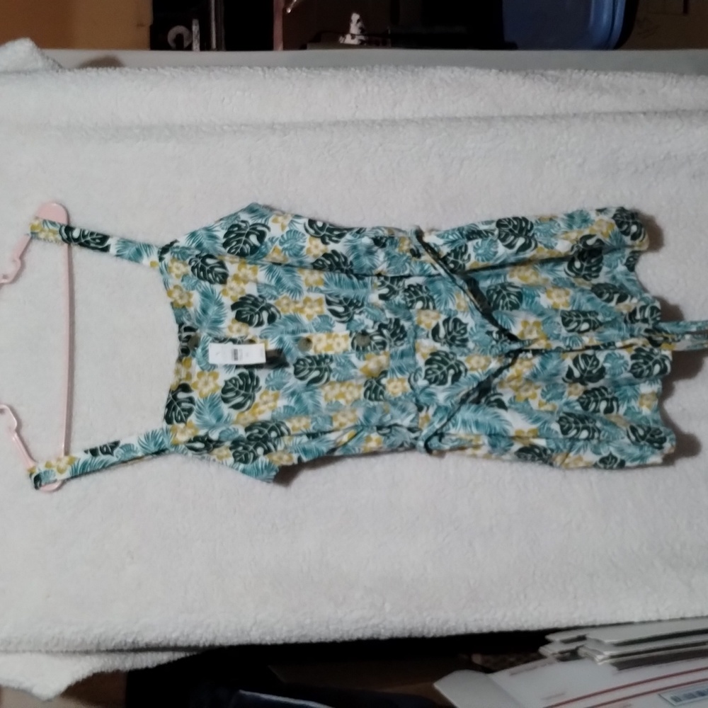 LOFT white/green/yellow floral dress